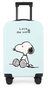SNOOPY MIŚ WALIZKA NA KÓŁKACH DZIECIĘCA SZYFR 4 kółka