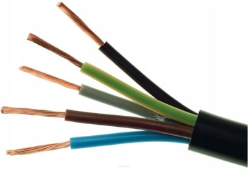 Przewód kabel OW 5x1,5 gumowy Polski 1m 1082