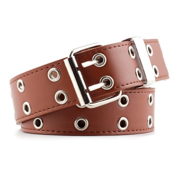 Women Men Black Belt Punk Bullet Stud Rivet Faux