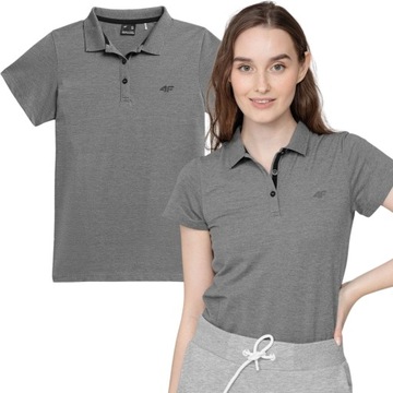 KOSZULKA POLO DAMSKA 4F BAWEŁNIANA SPORTOWA BASIC r. M