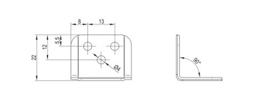 МЕБЕЛЬНЫЙ УГОЛ 4 ШТ. СОЕДИНИТЕЛЬ КОМАНДОРЕК ОЛЬХА