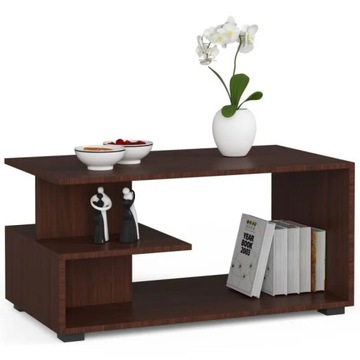 Wenge stolik kawowy solidny 90 cm do salonu półka