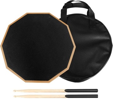 ДВУХСТОРОННИЙ БЕСШУМНЫЙ БАРАБАННЫЙ ПЭД 12 дюймов + НАБОР БАРАБАННЫХ ПАЛОЧЕК