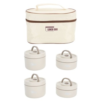 3 X POJEMNIK NA ŻYWNOŚĆ LUNCHBOX OKRĄGŁY STAL