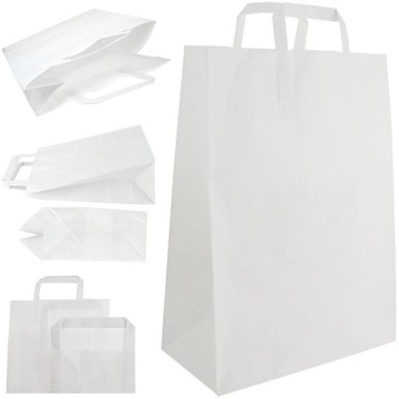 Torby papierowe 32x16x43cm białe eko 200 szt