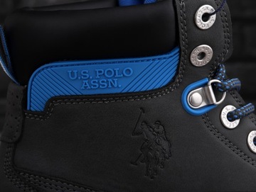 Buty, trapery zimowe męskie U.S. Polo Assn. BLACK BLUE WYSOKIE