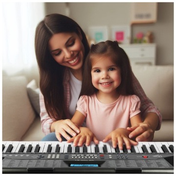 БОЛЬШОЕ КЛАВИАТУРНОЕ ПИАНО ДЛЯ ОБУЧАЮЩИХ ИГР ДЛЯ ДЕТЕЙ, 61 КЛАВИША, БЛОК ПИТАНИЯ
