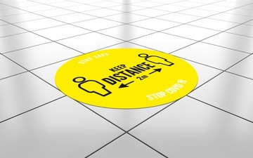 НАПОЛЬНАЯ НАКЛЕЙКА 30 см СОХРАНЯЙТЕ РАССТОЯНИЕ 2 м