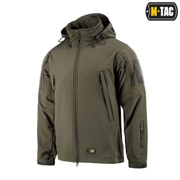 Kurtka Softshell z kapturem jesienna przejściowa wodoodporna M-Tac Olive XL