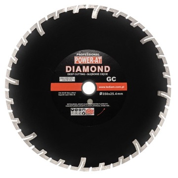 TARCZA DIAMENTOWA BETON KOSTKA 350 GŁĘBOKIE CIECIE