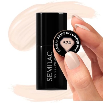 Semilac Lakier Hybrydowy Do Paznokci Bride In Powder Pink 574 Jasny Beż 7ml