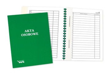 Teczka Akt Osobowych ABCDE, binda wewnętrzna, bez treści - zielona