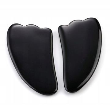 MASAŻER JADEITOWY DO TWARZY CZARNY PŁYTKA GUA SHA