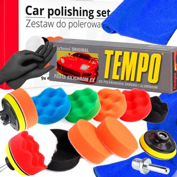 ZESTAW GĄBEK DO POLEROWANIA LAKIERU + TEMPO CHROM