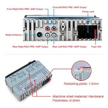 Автомобильный радиоприемник белого цвета MP3 Bluetooth EQ FM A