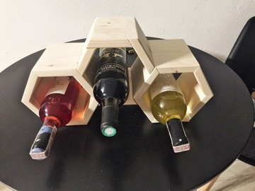 ДЕРЕВЯННАЯ шестигранная подставка для вина и бутылок