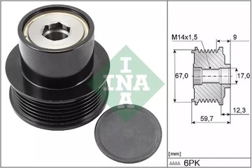 ALTERNÁTOR - SPOJKA JEDNOSMĚR SCHAEFFLER INA 535 0288 10