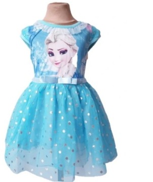 Sukienka Elsa Elza Kraina Lodu niebieska 6T PL 24H
