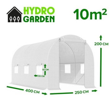 САДОВАЯ ТЕПЛИЧНАЯ ТУННЕЛЬ ИЗ ФОЛЬГИ 10м2 TF04W 4x2,5м БЕЛАЯ ТВЕРДАЯ