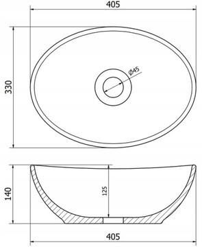 MEXEN ELZA НАСТОЛЬНАЯ РАКОВИНА 40 x 33 СМ БЕЛАЯ НА СТОЛЕШНЕЕ