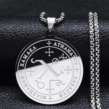 Seven Archangels Amulet Stainless Steel Necklaces Men Seal of Solomon
