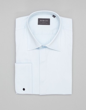 Koszula męska mozza 00488 na spinki błękit slim fit 176/182 42