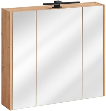 Szafka łazienkowa 80cm z lustrem LED MONTANA dąb