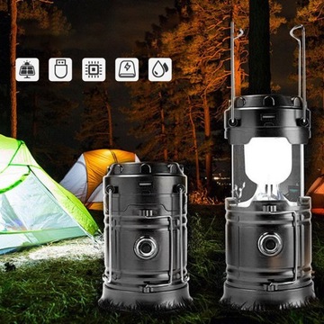 ТУРИСТИЧЕСКИЙ СОЛНЕЧНЫЙ POWERBANK КЕМПИНГОВЫЙ ФОНАРЬ 2В1