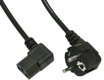 Kabel zasilający kątowy 230V PC monitor IEC C13 3m