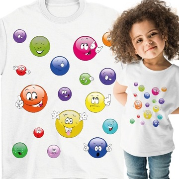 KOSZULKA BIAŁA DZIECIĘCA T-SHIRT DZIEŃ KROPKI DO PRZEDSZKOLA 116 122