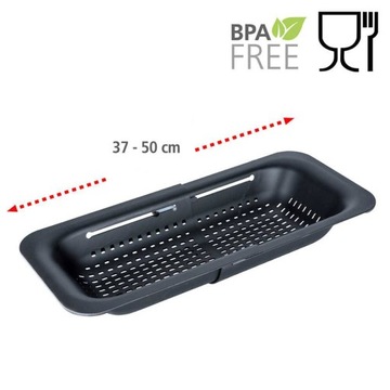 Дуршлаг, выдвижной органайзер ДЛЯ МОЙКИ, большой, 37-50 см