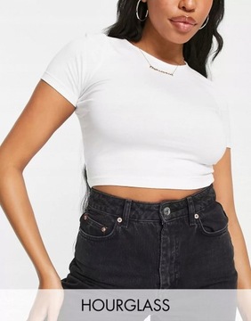 DESIGN TALL GŁADKI CROP TOP Z KRÓTKIM RĘKAWEM M