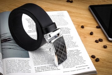 Ремень кожаный Gracio Черный Автоматический 95см Мужской