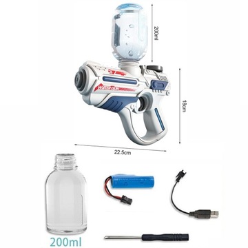 ДЕТСКИЙ ЭЛЕКТРИЧЕСКИЙ ВОДЯНОЙ ПИСТОЛЕТ, ДАЛЬНОСТЬ 12 м, ЗАРЯДКА от USB