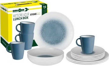 Zestaw obiadowy zastawa stołowa Lunch Box Meteore Azur Brunner W-wa
