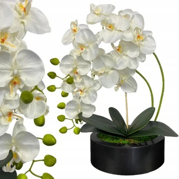 SZTUCZNY STORCZYK PIĘKNA ORCHIDEA W DONICZCE SZTUCZNE KWIATY OZDOBA PREMIUM