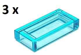 LEGO Trans-Light Blue Tile 1 x 2 3069b 3szt