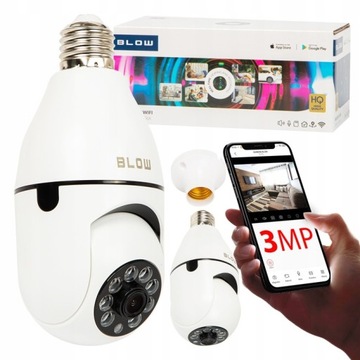 Kamera Obrotowa BLOW WiFi żarówka NIANIA 3mpx H-933 Monitoring + uchwyt E27