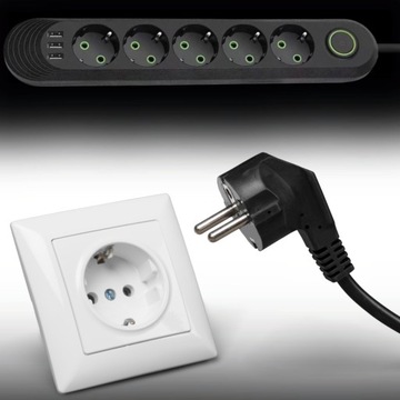 РАЗЪЕМ ПИТАНИЯ 5 РАЗЪЕМОВ 3 УДЛИНИТЕЛЬ USB 5М