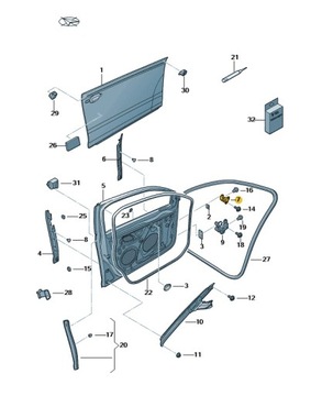 ПЕТЛЯ ДВЕРИ ЛЕВАЯ ПЕРЕДНЯЯ ВЕРХНЯЯ VW GOLF V JETTA OE