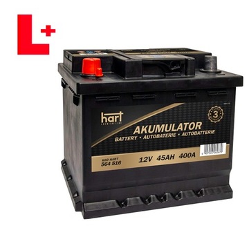 AKUMULATOR 45AH 400A 20,7 x 17,5 x 19 cm LEWY +
