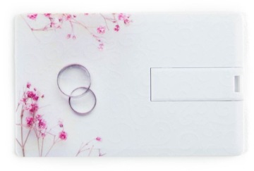 Карта-накопитель USB 2.0 емкостью 16 ГБ с УФ-печатью для СВАДЕБНОГО ПОДАРКА