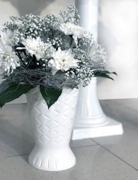 Wazon kryształ 23 cm plastik kwiaty przezroczysty