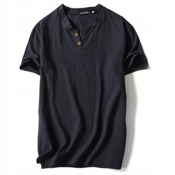 Męska Bluzki bawełna Lniana Luźna Moda T-shirt