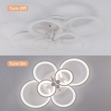 СОВРЕМЕННАЯ КОЛЬЦЕВАЯ ЛЮСТРА СВЕТОДИОДНАЯ ПОТОЛОЧНАЯ СВЕТИЛЬНИК 72ВТ 6000К ДЛЯ ГОСТИНОЙ