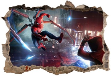 Наклейки на стену детские 3D игра Человек Паук 130х90