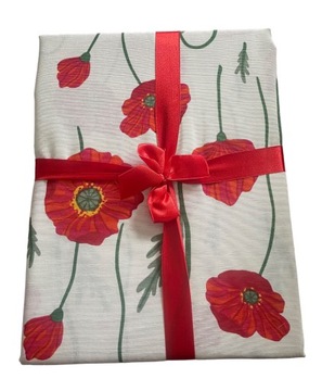 Obrus 140 cm x 220 cm prostokątny maki