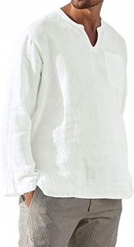 Męska koszula z długim rękawem casual plażowa
