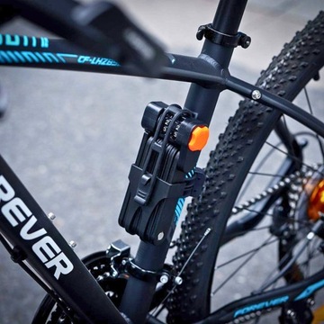 БОЛЬШОЙ ВЕЛОСИПЕДНЫЙ ЗАМОК, СКЛАДНОЙ КОМБИНИРОВАННЫЙ ЗАМОК, ЗАКАЛЕННАЯ АБС-СТАЛЬ