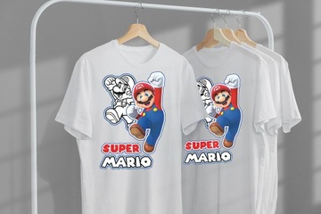 НАБОР 3В1 ДЕТСКАЯ ФУТБОЛКА ТАТУ НАКЛЕЙКИ SUPER MARIO BROS 128 КАЧЕСТВО